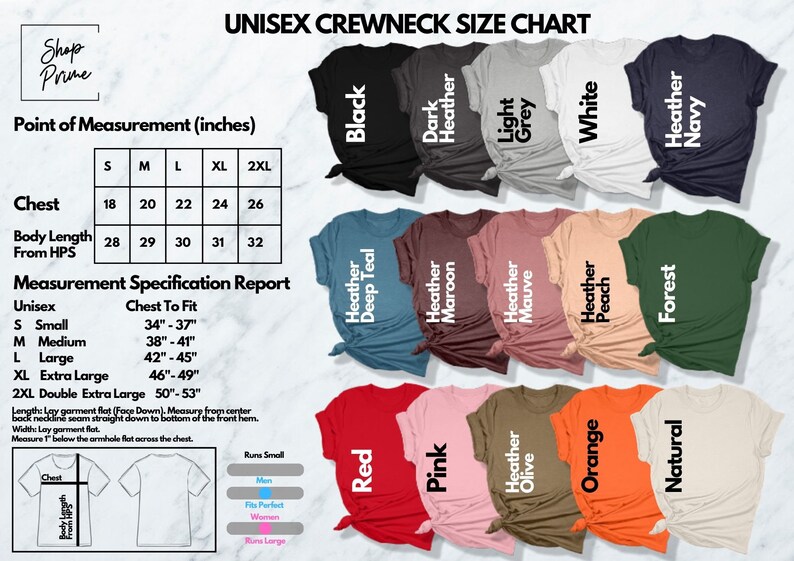 a group of t - shirts with the names of different types of t - shirts