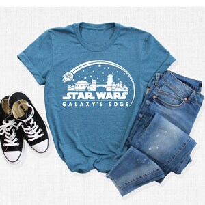 Star Wars Galaxy's Edge T-Shirts, Star Wars Disney Tees, Star Wars T-Shirt, Galaxy Edge Outfit, Baby Yoda Darth Vader Tee, Disneyworld Gifts image 2