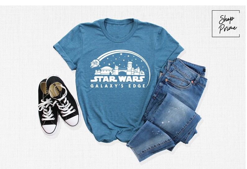 Star Wars Galaxy's Edge T-Shirts, Star Wars Disney Tees, Star Wars T-Shirt, Galaxy Edge Outfit, Baby Yoda Darth Vader Tee, Disneyworld Gifts image 2