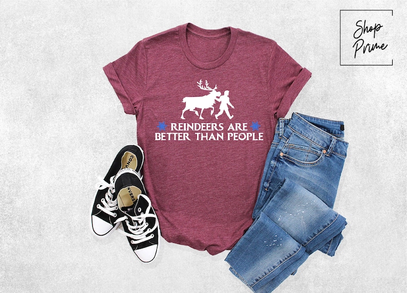 Reindeers Are Better Than People Shirt, Kristoff and Sven Shirt, Frozen Outfit, Disney Vacation Tee, Disneyland Trip Tee, Disney Family Gift image 1