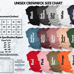a group of t - shirts with the names of different types of t - shirts