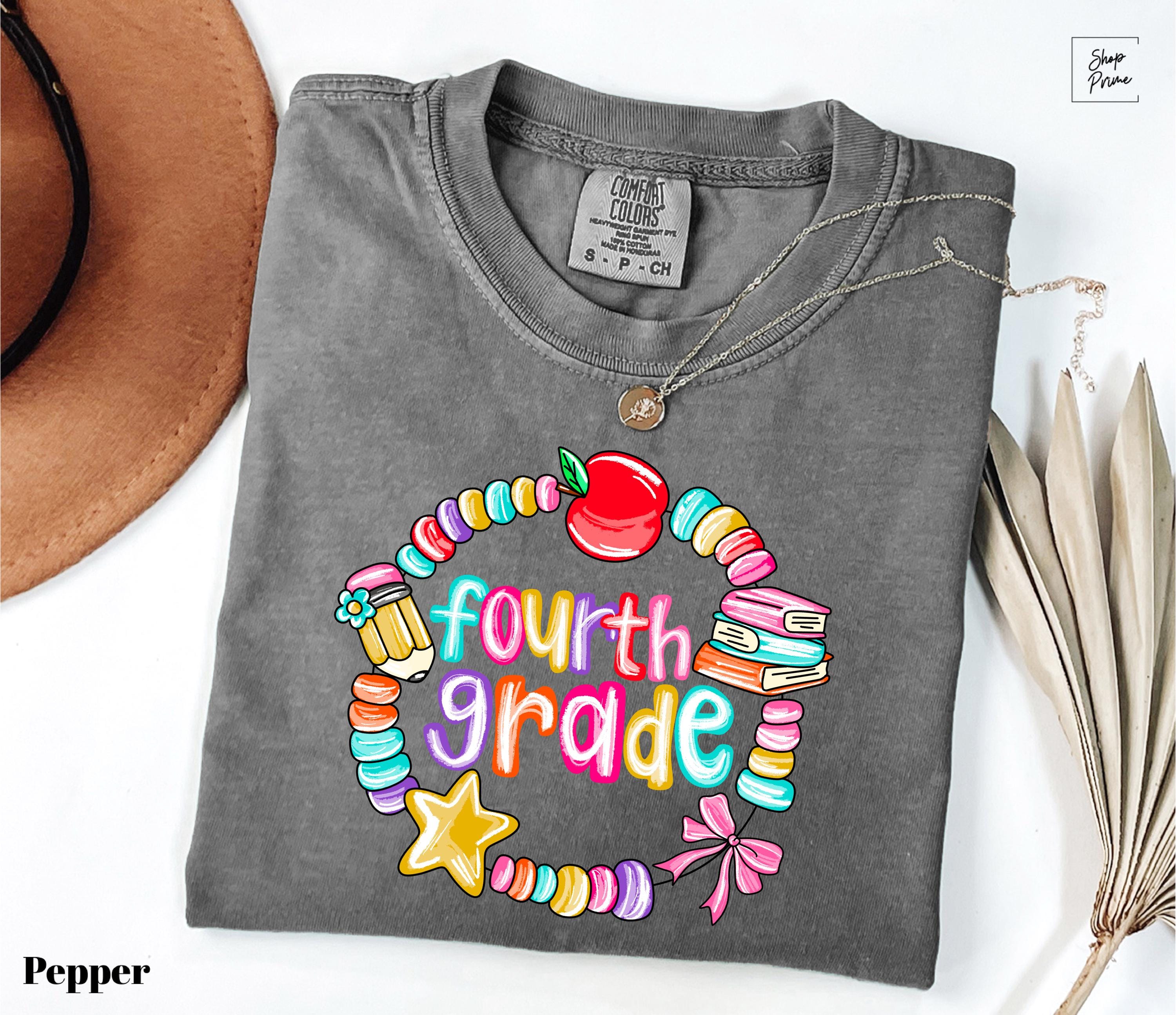 Comfort Colors® Cute Beaded Bracelet Grade Shirt, Colorful Bracelet School Grade T-Shirt, First Day School Shirt, Kid's Classroom Gift Shirt