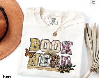 Comfort Colors® Book Nerd Shirt, Vintage Librarian Tee, Classic Literature Gift, Retro Bookworm Tee, Trendy Book Lover Tee, Librarian Gift
