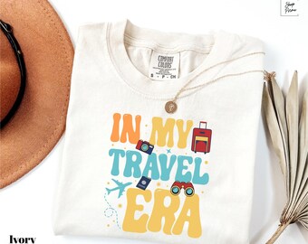 Comfort Colors In My Travel Era Tee, Cute Travel Shirt, Girls Trip Travel T-shirt, Retro Travel Gift Shirt, Gift for Travelers, Vacation Tee