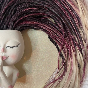 Brown Red Blonde Ombré thin synthetic dreads.