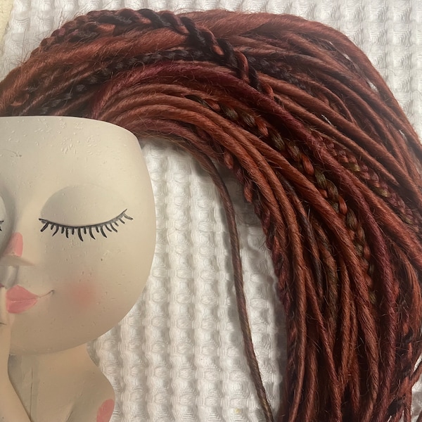 Ginger thin synthetic dreads