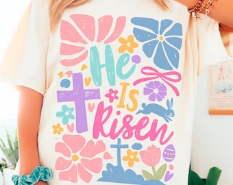 He is Risen PNG, Retro Easter Png, Matthew 28:6, Christian Easter png, Easter Jesus png, Bible Verse Png, Easter Brushstroke, Easter Bunny