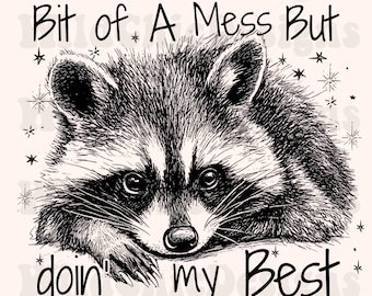 Not My Trash Not My Dumpster PNG Mental Health png Cute Funny Sayings png Cute Baby Raccoon shirt Sublimation Design Png, Cute Quotes Png