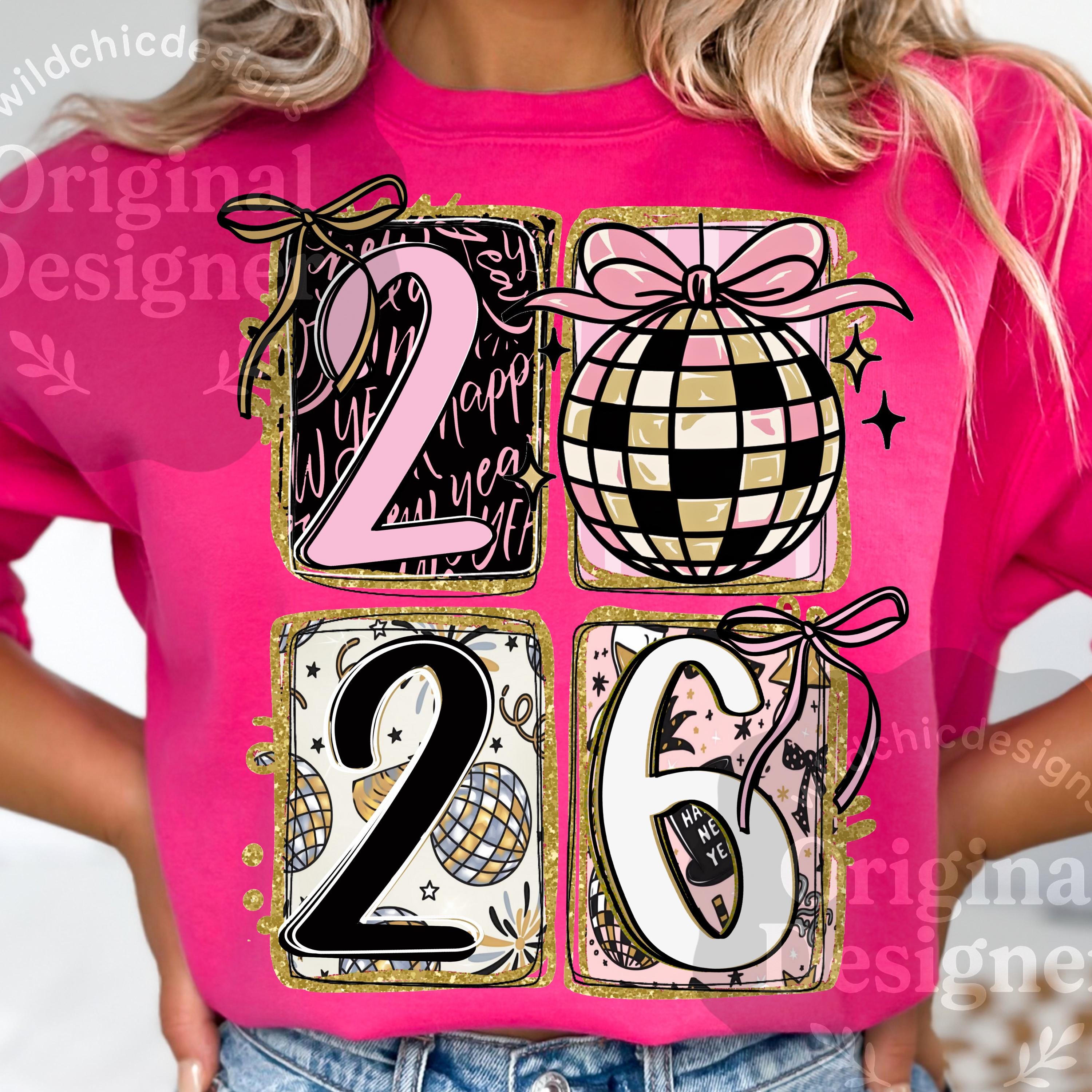 Pink Coquette New Year 2026 Png, Retro New Years Png, Disco Ball Png ...