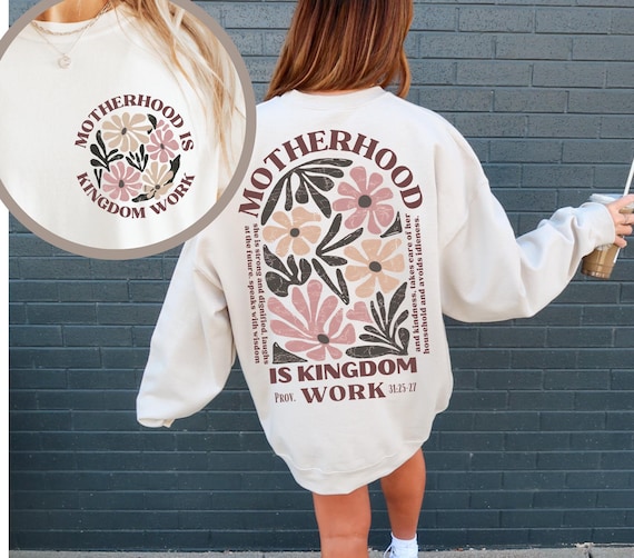 Motherhood Is Kingdom Work Shirt Png Mother'S Day Gift Digital Download Popular Christian Png Files For Sublimation