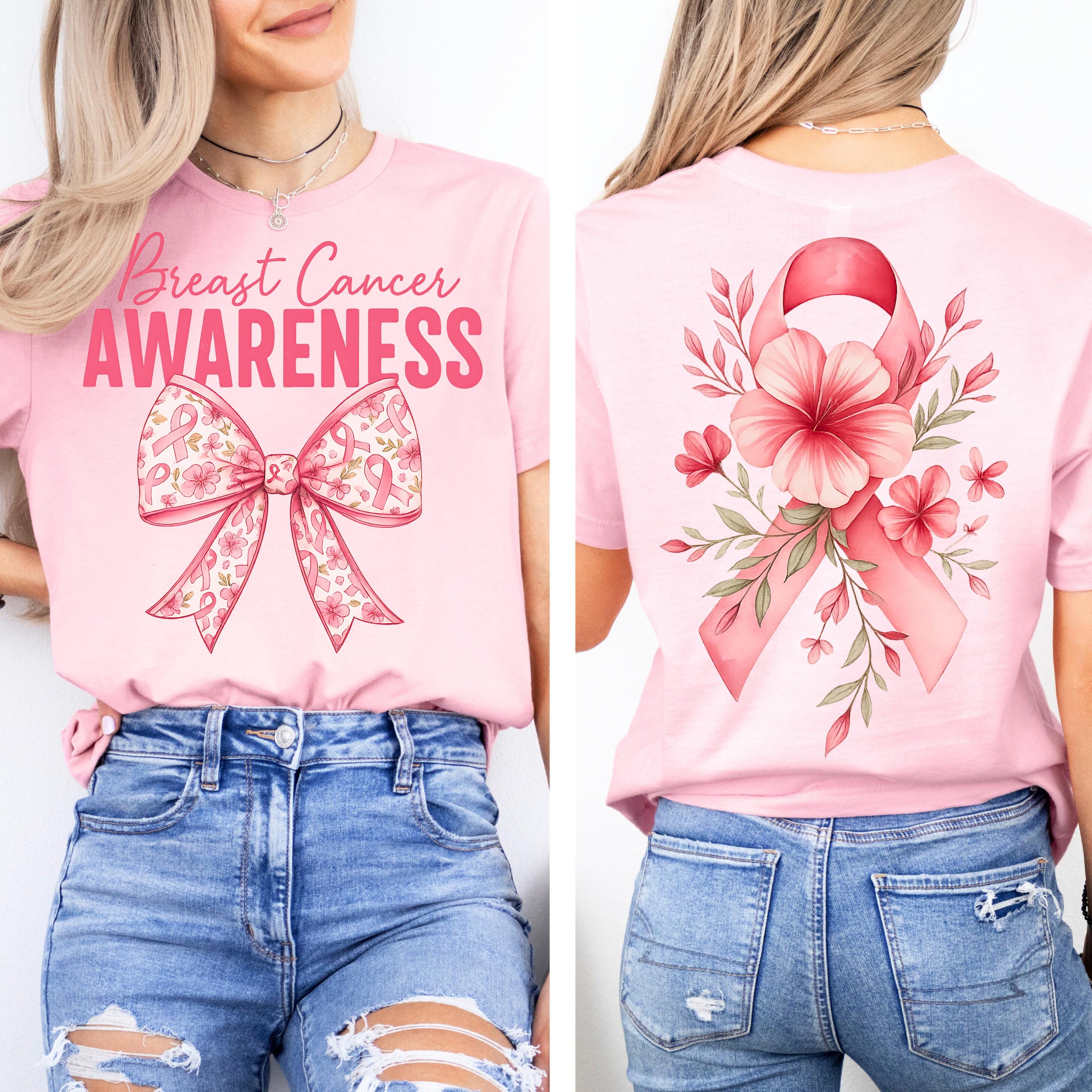 Floral Coquette Breast Cancer PNG, Fight Breast Cancer Png, Breast Cancer Awareness Png, Retro Breast Cancer Png, Pink Ribbon Png