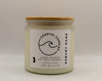 Asbury Park Coastal Candle Eco-Friendly Sustainable Soy Wax Ripe Kiwi Uplifting Aromatherapy Natural Home Aroma