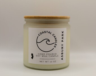 Asbury Park Coastal Candle Eco-Friendly Sustainable Soy Wax Ripe Kiwi Uplifting Aromatherapy Natural Home Aroma