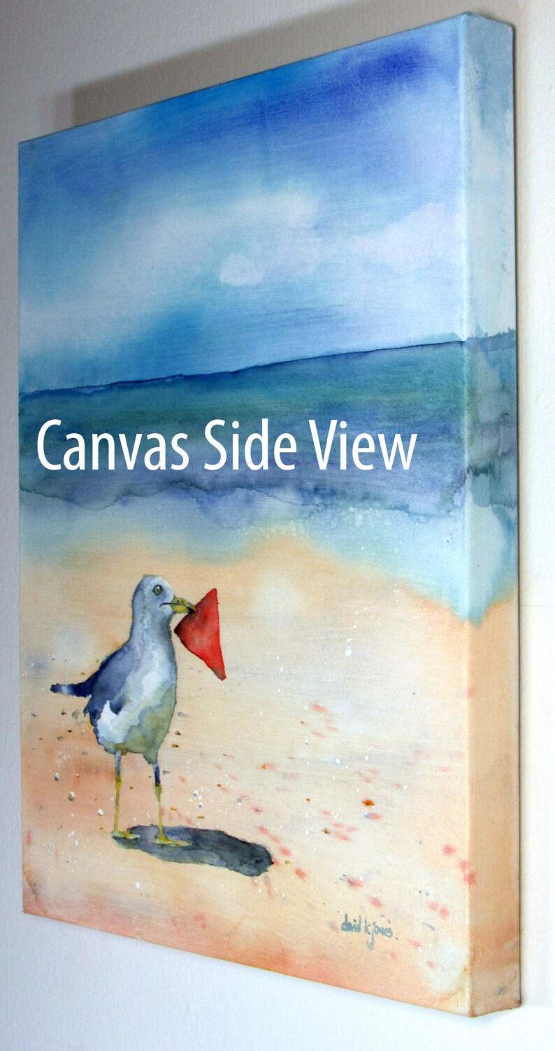 Seagull Beach Art Print: Coastal Watercolor Painting - Etsy