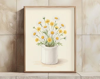 Lustige Toilettenpapier Rolle Pflanze Aquarell Druck, Badezimmer Wand Kunst druckbare, digitaler Download
