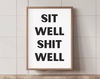 Restroom Wall Art Printable – Funny Toilet Decor, Digital Download