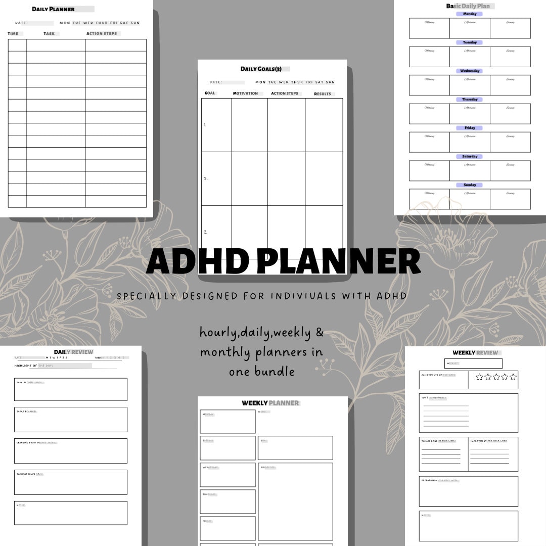 ADHD Digital Planner Simplistic Design - Etsy