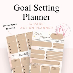 Goal Setting Planner - Digital Goal Tracker - Goal Setting Workbook - Goal Worksheet - Goal Setting Sheet - Goal Tracker - Printable Planner