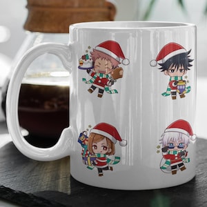 Jujutsu Kaisen Christmas Mug  Satoru Gojo  Yuji  Megumi  Christmas Gift  Anime Mug, Christmas Mug, Jujutsu Kaisen Merch, Anime Coffee Mug