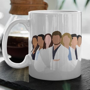 Grey&#39;s Anatomy Cast  Grey&#39;s Anatomy TV Show  Cute Funny  Grey&#39;s Fan Gift  Doctor Gift  Mug 11&quot; Double Sided Ceramic Mug Gift