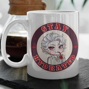 Stay Hydrated  Vampire Astarion  Baldurs Gate 3 Merch  Baldurs Gate Fan Gift  Gamer Coffee Mug  Video Game,  White 11 oz Mug Gift