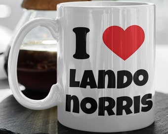 Ik hou van Lando Norris In Lando Norris Era Lando Norris Fan F1 Formule 1-fan cadeau Norris koffiemok witte 11 oz keramische mok cadeau