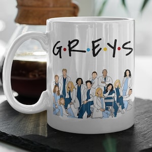 Grey&#39;s Anatomy Cast  Grey&#39;s Anatomy TV Show  Cute Funny  Grey&#39;s Fan Gift  Doctor Gift  Mug 11&quot; Double Sided Ceramic Mug Gift