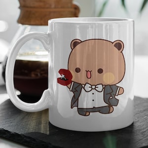 Bubu 結婚指輪 Bubu And Dudu コーヒーマグ Bubu And Dudu マグ ラブハート かわいい漫画 ペット愛ハグ パンダ 11インチ マグギフト バレンタインギフト