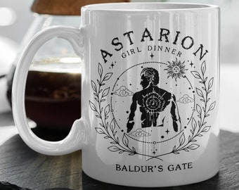 Astarion  Girl Dinner  Baldurs Gate 3 Merch  Baldurs Gate Fan Gift  Gamer Coffee Mug  Video Game,  Vampire Mug, White 11 oz Mug Gift