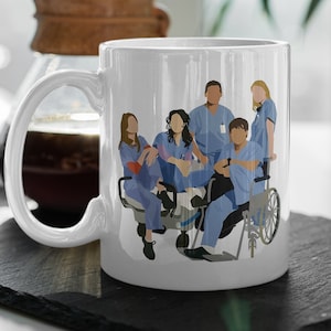 Grey&#39;s Anatomy Cast  Grey&#39;s Anatomy TV Show  Cute Funny  Grey&#39;s Fan Gift  Doctor Gift  Mug 11&quot; Double Sided Ceramic Mug Gift