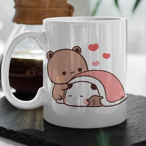 Bubu And Dudu Coffee Mug  Love Heart Cute Cartoon Pet  Love Hug Panda  Happy Valentine's Day Gift 11 oz Ceramic Mug Gift Valentines Gift