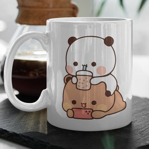 Bubu And Dudu Coffee Mug  Love Heart Cute Cartoon Pet  Love Hug Panda  Happy Valentine's Day Gift 11 oz Ceramic Mug Gift Valentines Gift