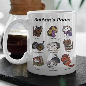 Baldur&#39;s Paws  Baldurs Gate Cats  Astarion Mug  DnD Mug  Vampire Mug  Baldurs Gate Fan Gift Baldurs Gate Coffee Mug, Christmas Gift, Karlach