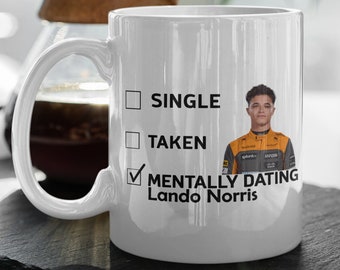 Mentally Dating Lando Norris Norris Fan F1 Formula One Fan Grand Prix 2024 Koffiemok Witte 11 oz Keramische Mok Cadeau Valentijnscadeau