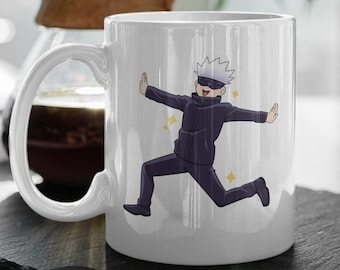 Jujutsu Kaisen Satoru Gojo Prezent Anime Zabawny Kubek Anime Kubek JJK Anime Zabawny Kubek Kawy 11 oz Ceramiczny Kubek Prezent Walentynkowy