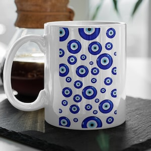 Evil Eye Mug Nazar Coffee Mug 11 oz Ceramic Mug Gift Valentines Gift