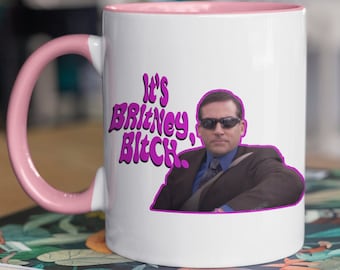 C'est Britney Bitch, tasse Michael Scott, la tasse du bureau, tasse drôle, cadeau pour elle, cadeau fan de bureau cadeau tasse en céramique blanche de 11 oz