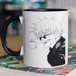 You Cryin? Funny Mug  Jujutsu Kaisen  Satoru Gojo Gift  Anime Mug  Anime Cup  Anime Lovers Mug, 11 oz Ceramic Mug Gift Valentines Gift