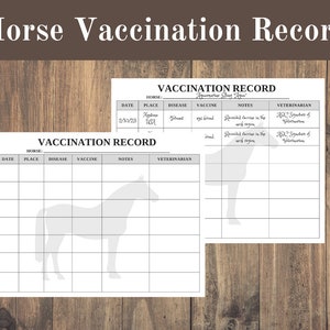 Tableau de vaccination des chevaux | Soins des chevaux | Santé équine
