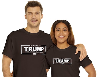 TRUMP Make America Great Again 2024 with Style Black Unisex Heavy Cotton Tee