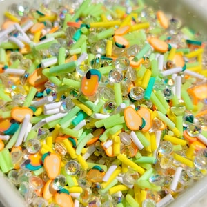 Mango Polymer Clay Slices Mix | Fruit Fimos | Fimo Mix | Polymer Clay Slices | Glitter | Miniature Sprinkles