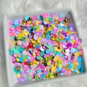 Pastel Sea life Polymer Clay Slices Mix | Animal Fimos | Fimo Mix | Polymer Clay Slices | Glitter | Miniature Sprinkles | Nature