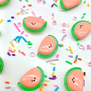 Smiley Watermelon Cabochons | Smiley Watermelon Charms | Cute | Kawaii | Craft Supplies | Decoden | Flatback Cabochons