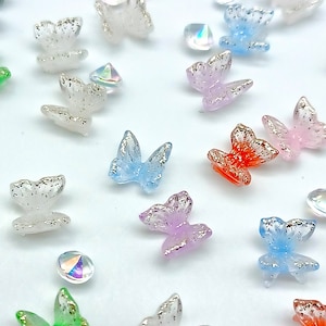 Assorted Miniature 6 mm Butterfly Cabochons | Miniature Butterfly Charms | Cute | Kawaii | Craft Supplies | Decoden | Flatback Cabochons