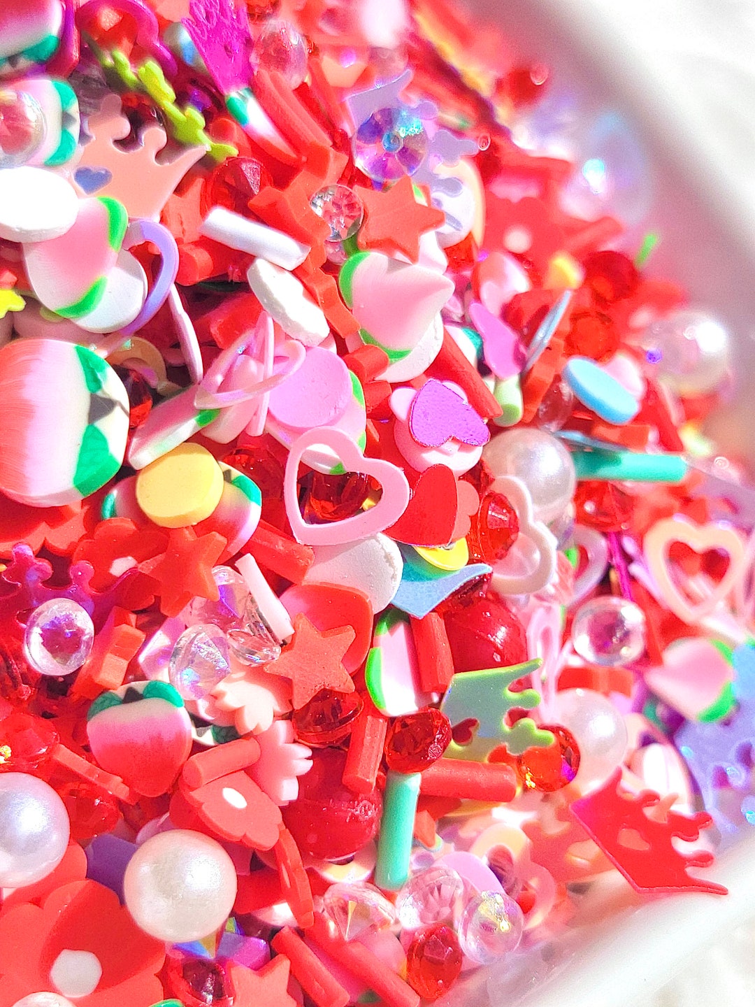 Red Peach Polymer Clay Slices Mix | Fruit Fimos | Fimo Mix | Polymer ...