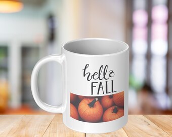 Celebrate fall with this awesome coffee mug. Autumn Mugs, Fall Mug, Pumpkin Mugs, Festive Mugs, Holiday Mugs, Custom Mug, Custom Coffee Cups