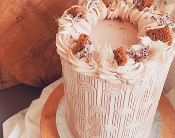 Arch Pattern Cake Stencil | Reusable Mylar, Art Deco Design