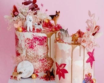 Floral Cake Stencil | Reusable Mylar for Tall Cakes & Crafts