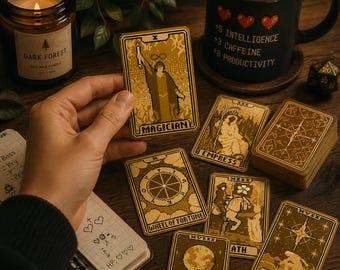 Balatro Tarot Cards Fridge Magnets: Pixel Art Video Game Decor