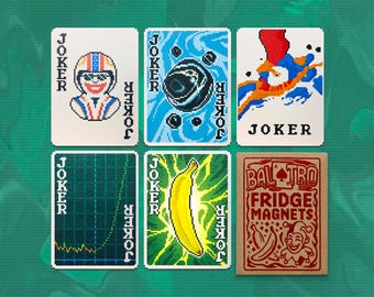 Balatro Joker Card Fridge Magnets: Pixel Art Video Game Decor